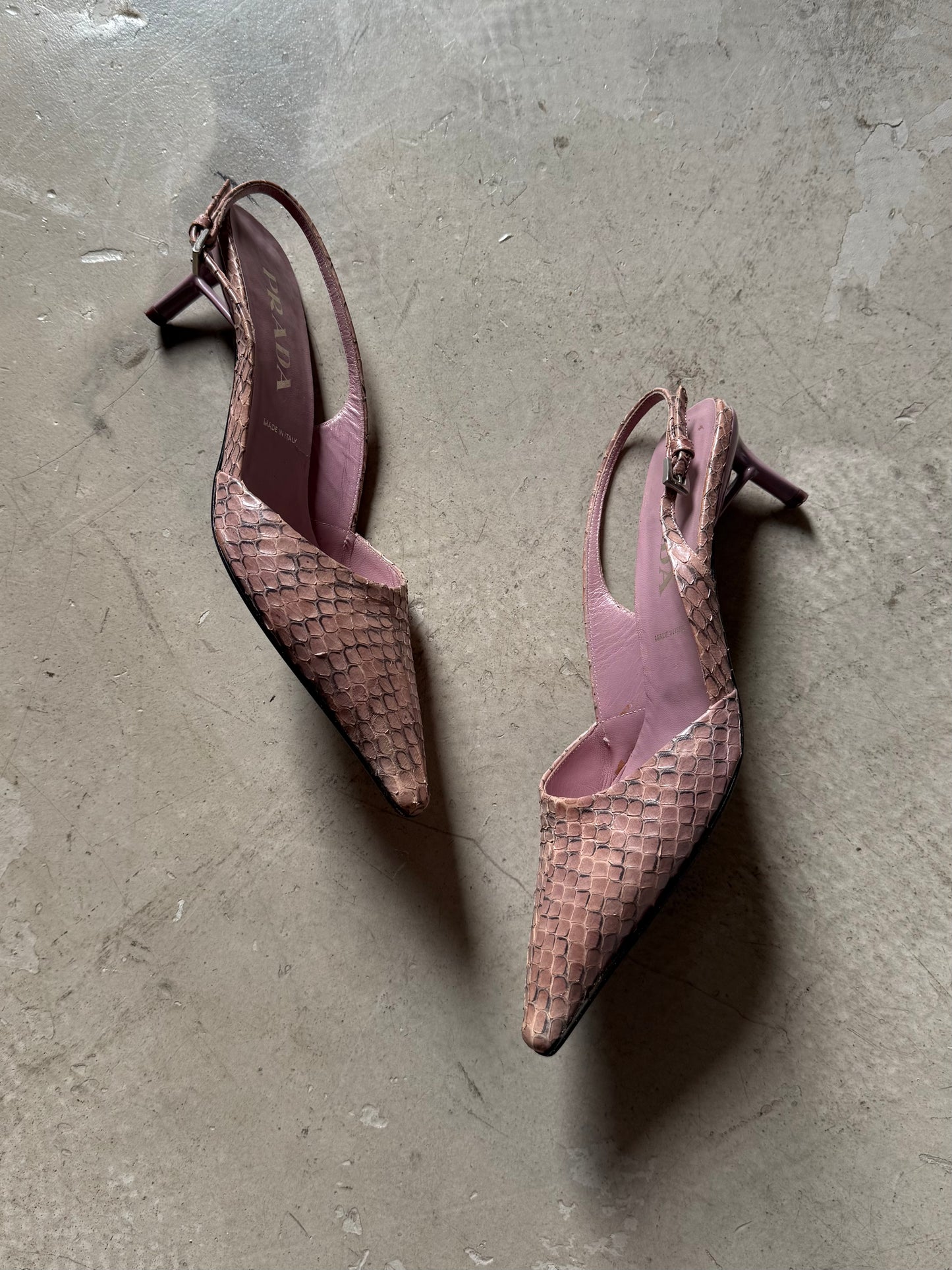 SS 00 Prada Snakeskin Heels