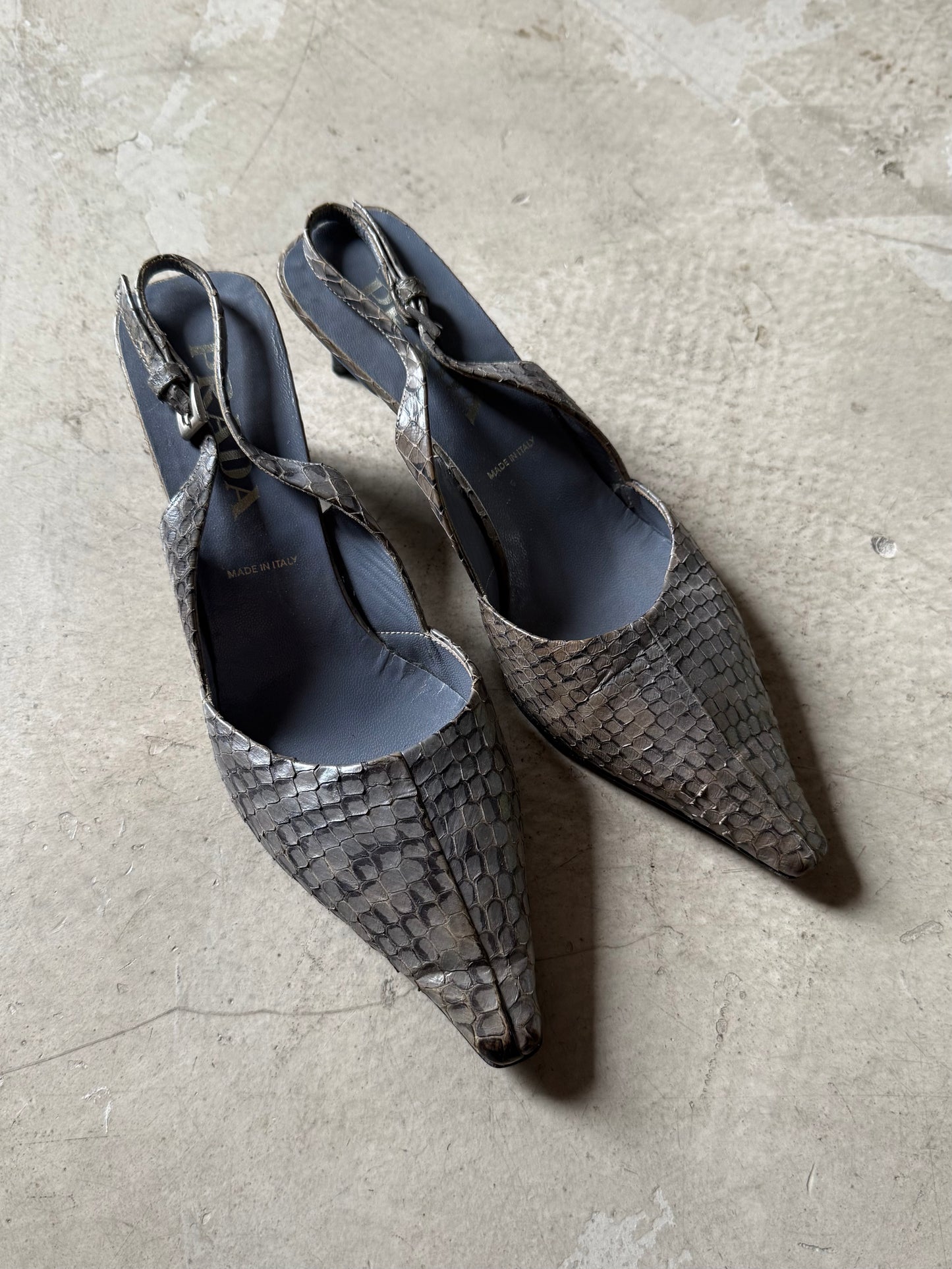 SS 00 Prada Snakeskin Heels
