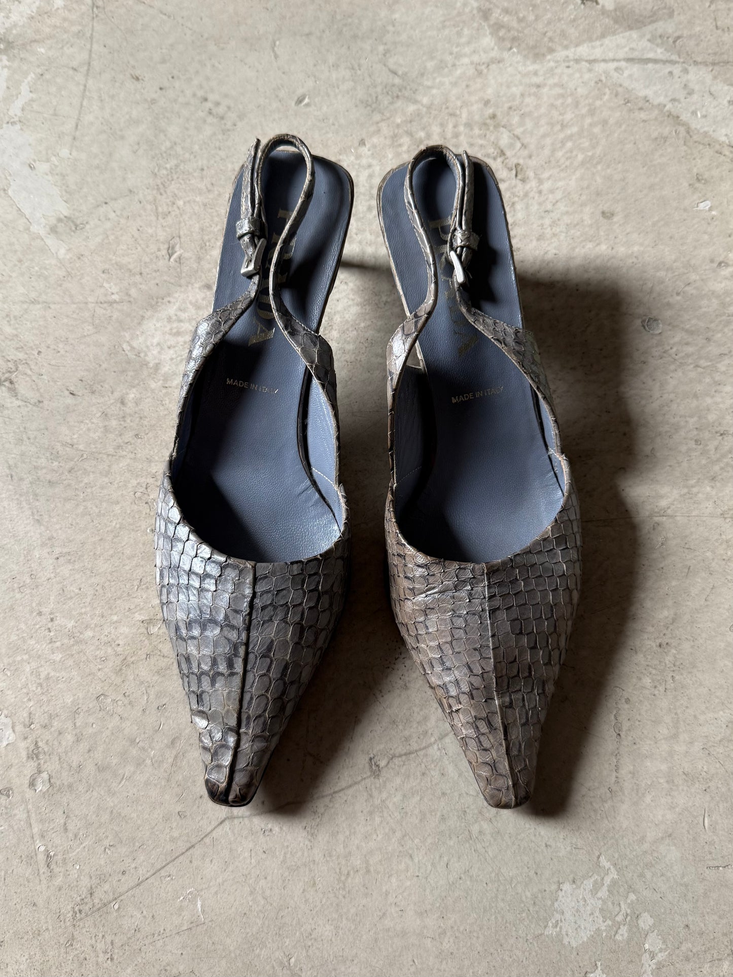 SS 00 Prada Snakeskin Heels