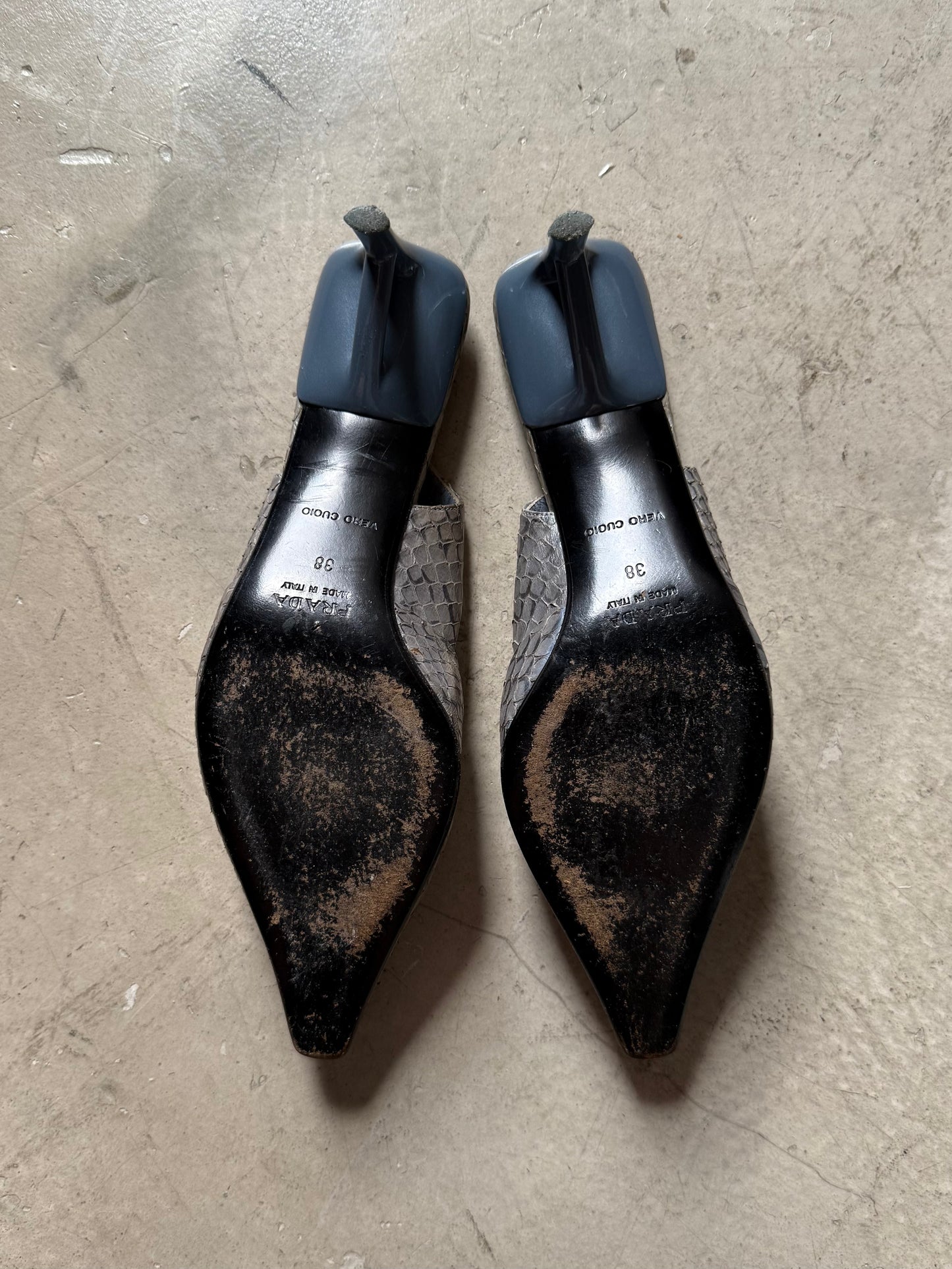 SS 00 Prada Snakeskin Heels