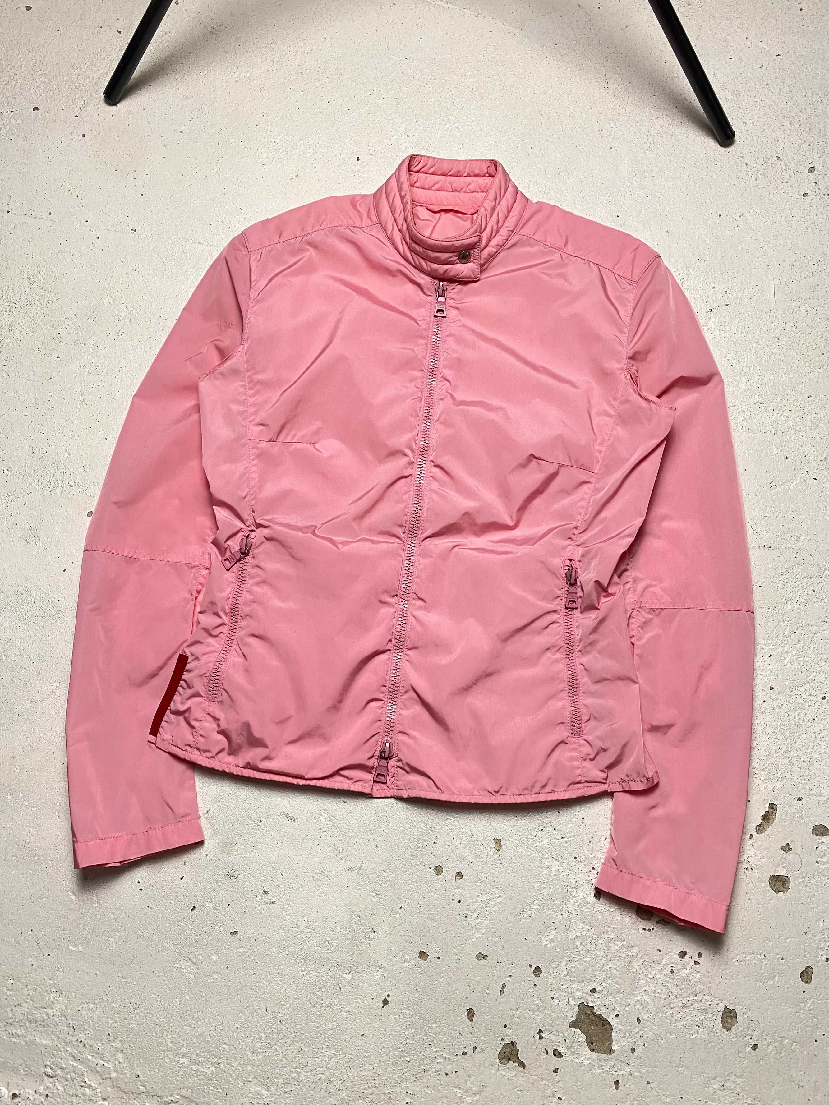 00SS ジャケット・アウター PRADA VELORIA JAMES — jacket convertible nylon pink Sport Prada Jacket Moto Nylon Pink SPORT ジャケット・アウター