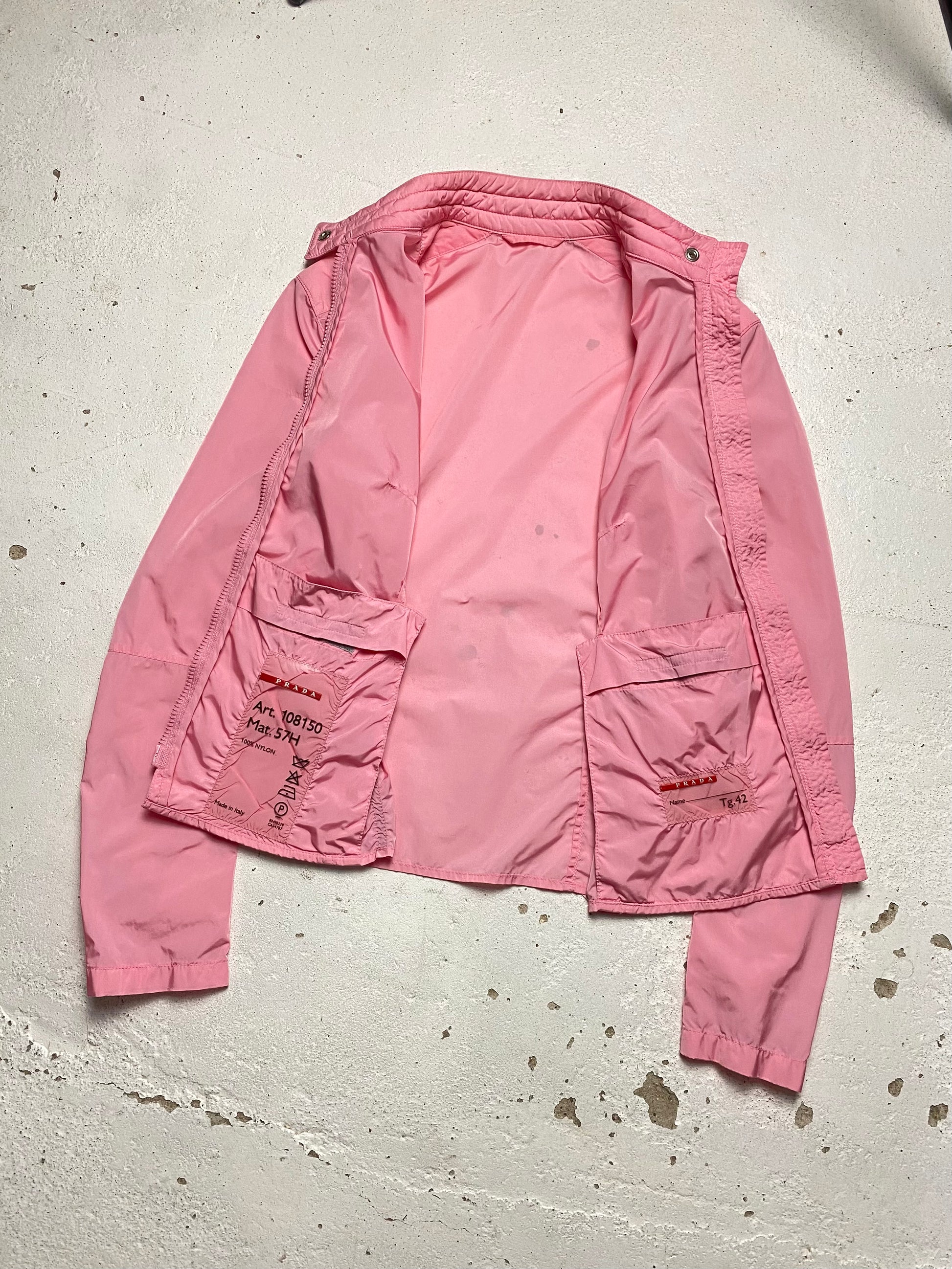 ジャケット・アウター 00SS PRADA SPORT Pink Nylon Moto Jacket 00SS ジャケット・アウター 00SS PRADA SPORT Pink Nylon Moto Jacket 00SS