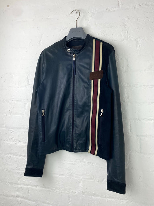 SS 00 Prada Leather & Suede Moto Jacket