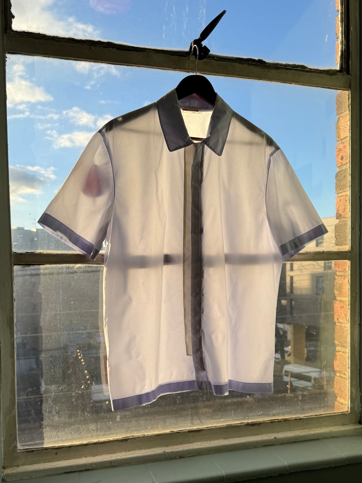 SS 99 Prada Sport Transparent Nylon Zip Shirt