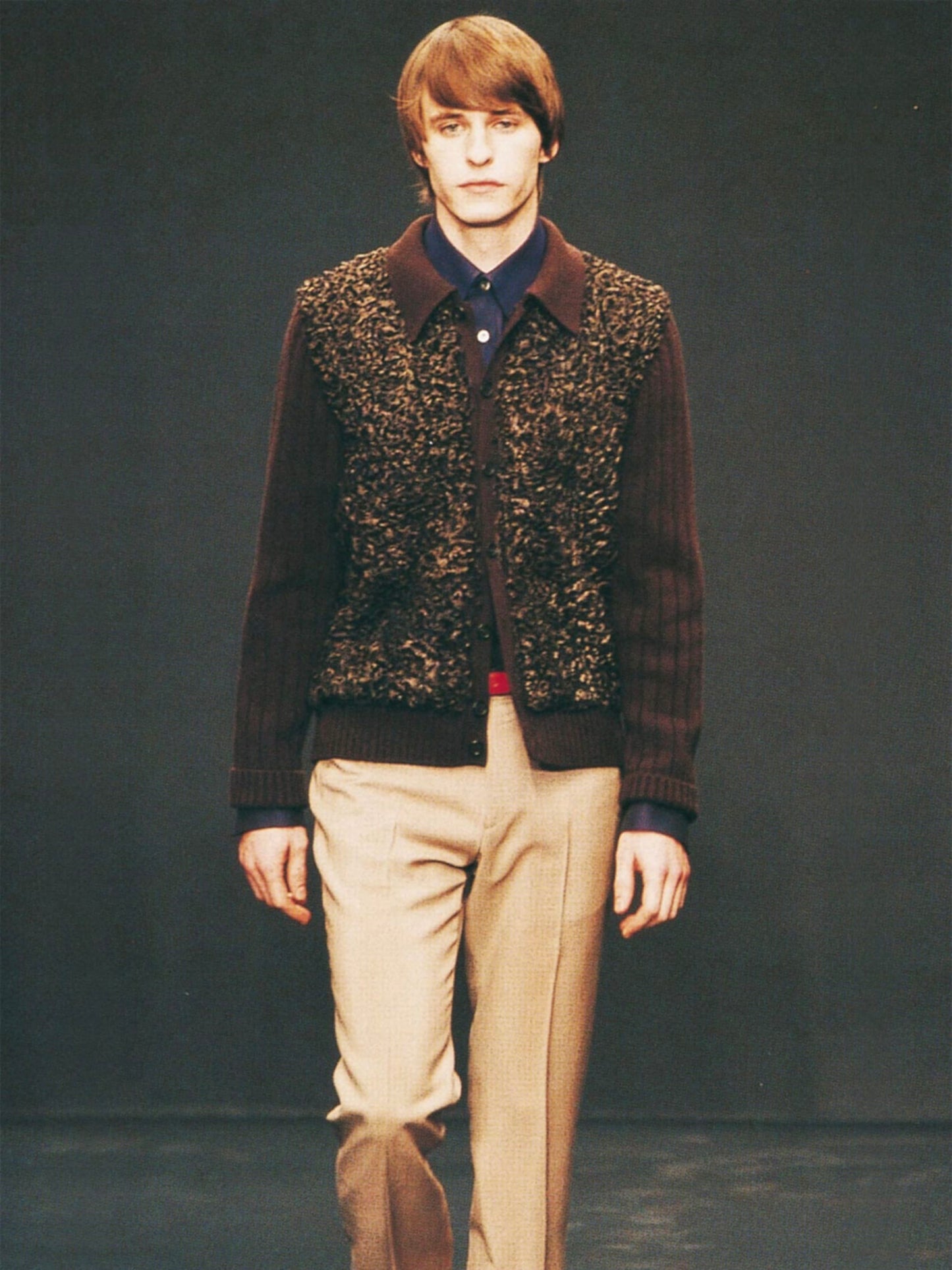 FW 00 Prada Fur & Wool Cardigan