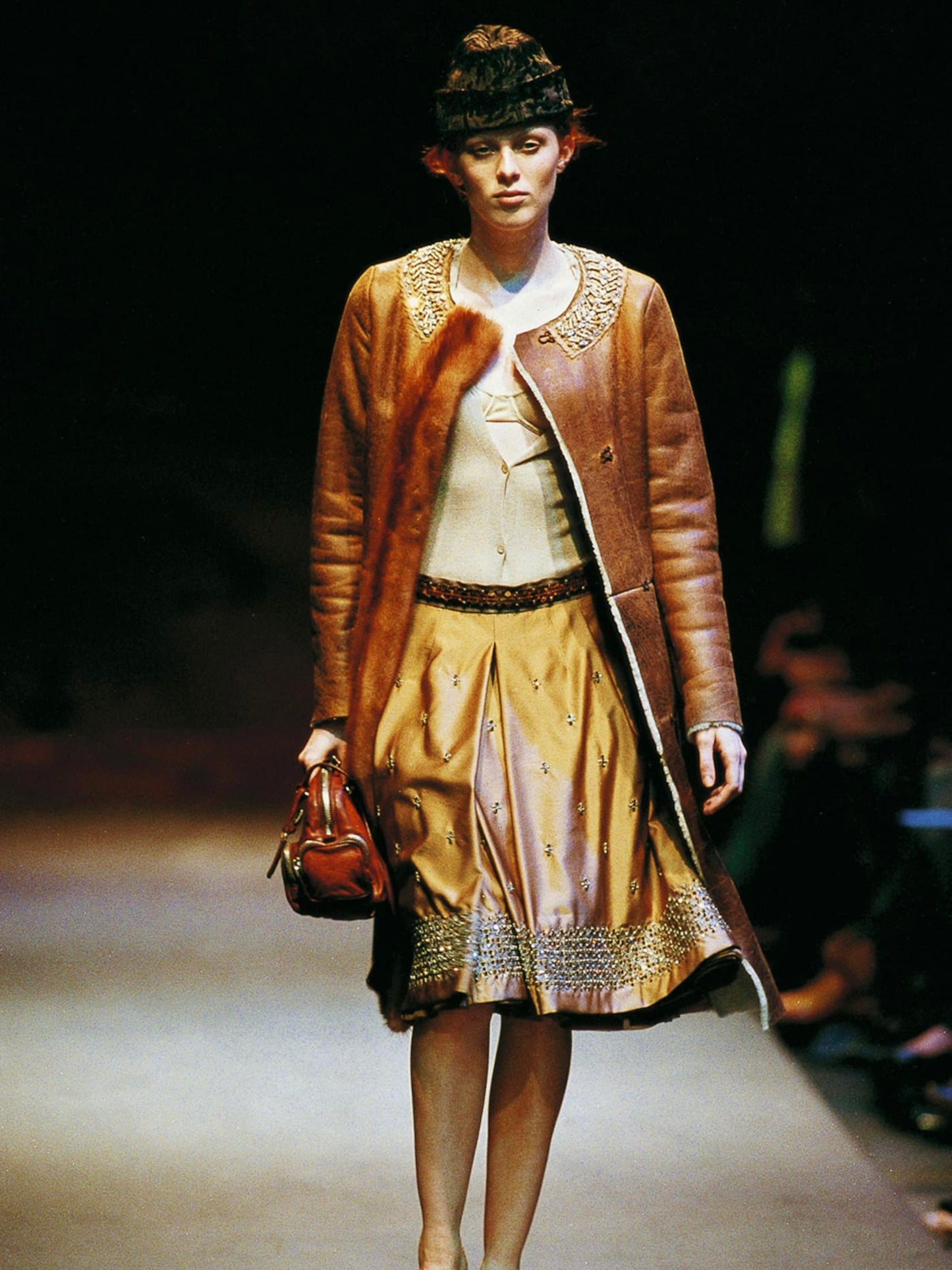 FW 04 Prada Embellished Leather Jacket