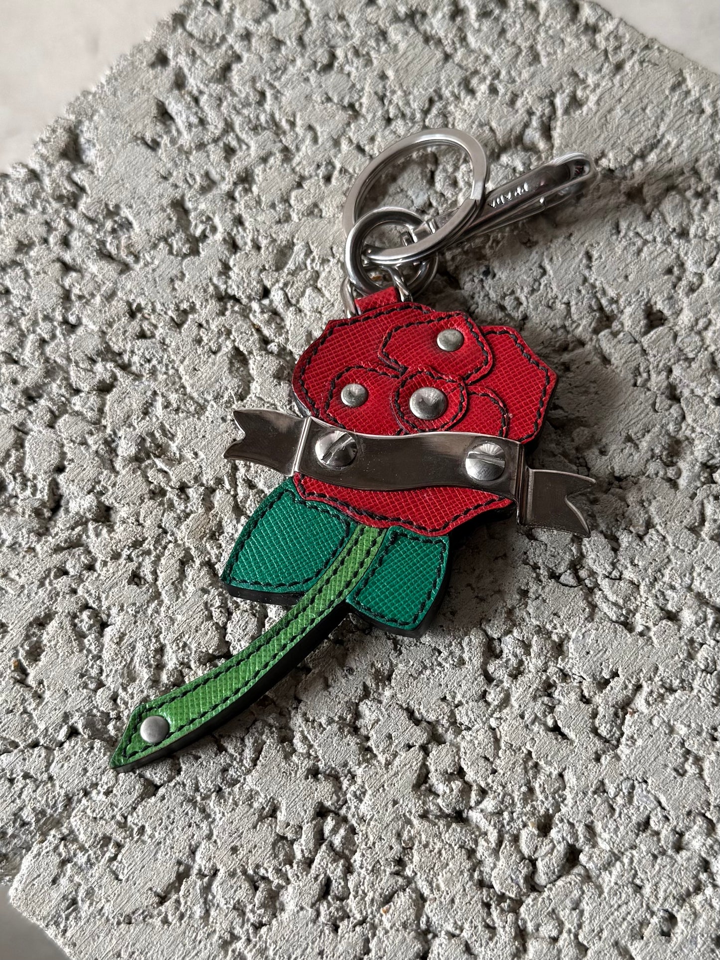 FW 04 Prada Rose Keychain