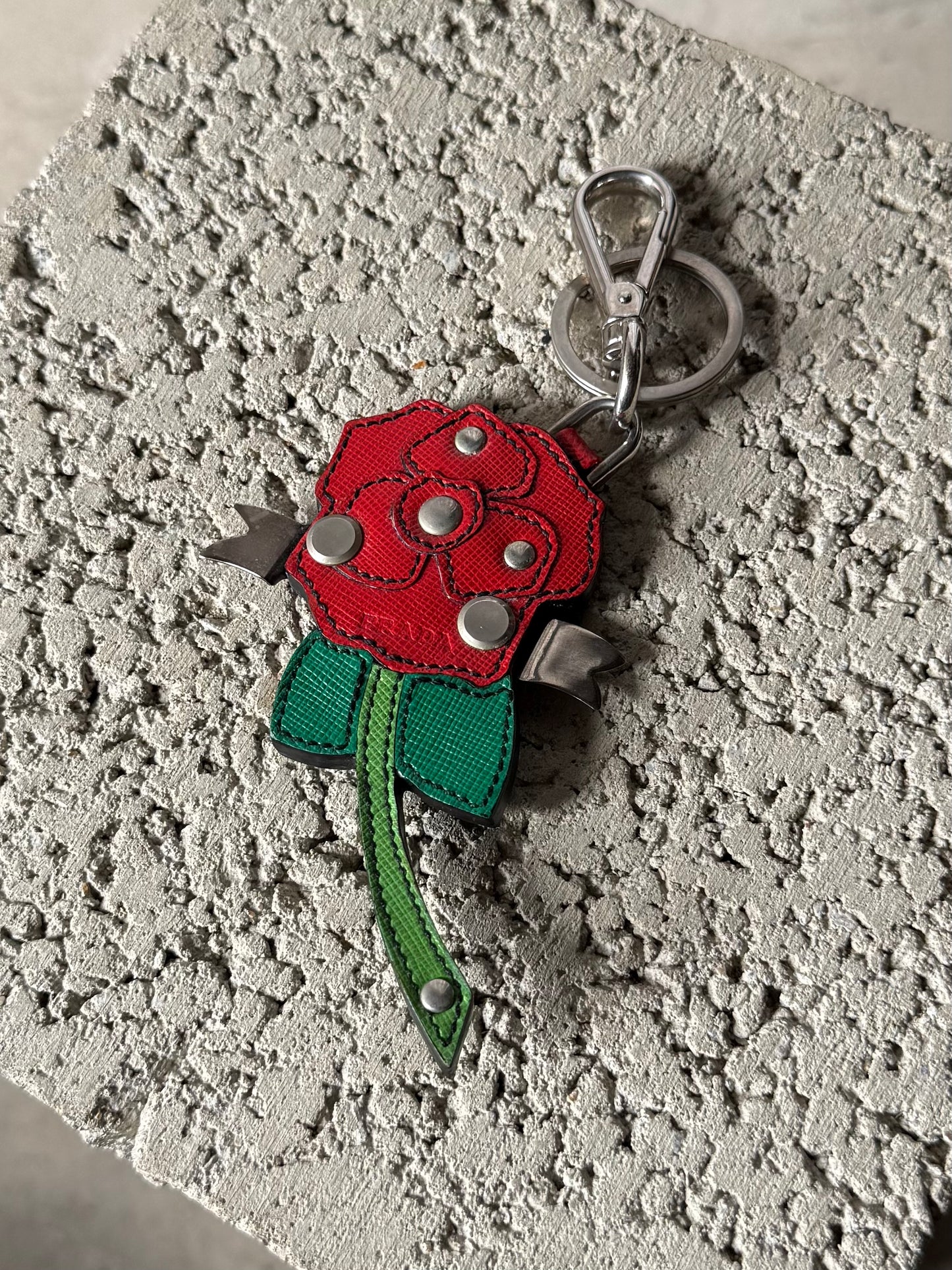 FW 04 Prada Rose Keychain