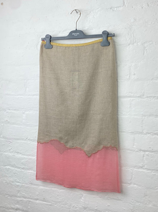 SS 98 Prada Linen Skirt