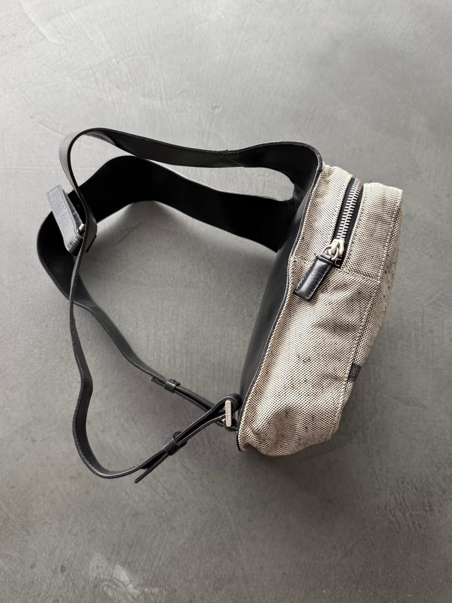 SS 99 Prada Linen & Leather Chest Rig Backpack