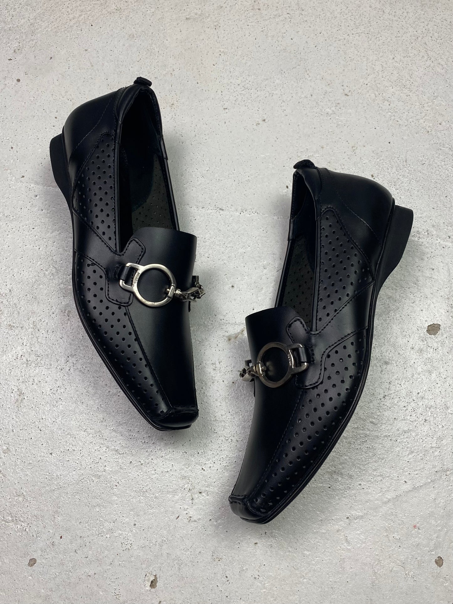 SS 00 Prada Perforated Leather Loafers