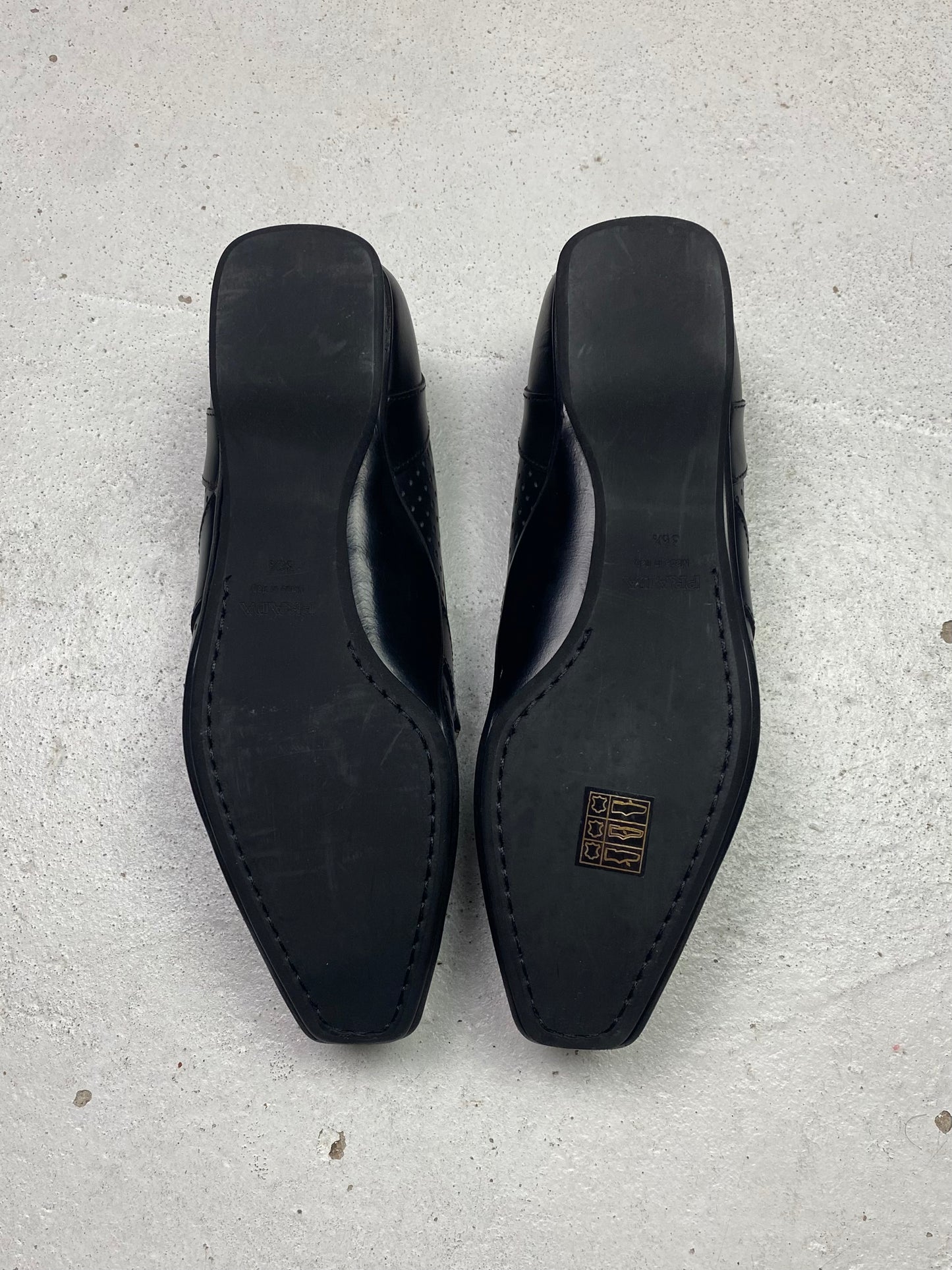 SS 00 Prada Perforated Leather Loafers