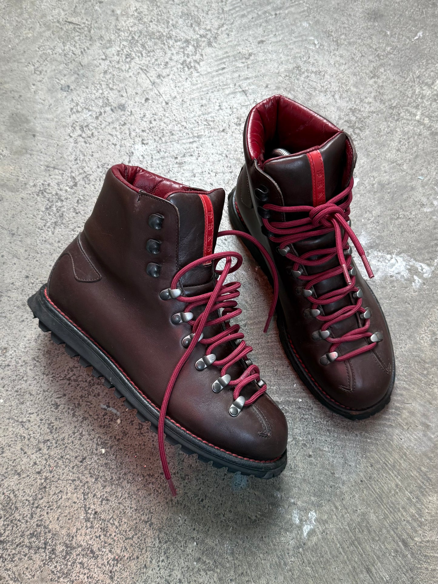 Prada Sport Leather Hiking Boots