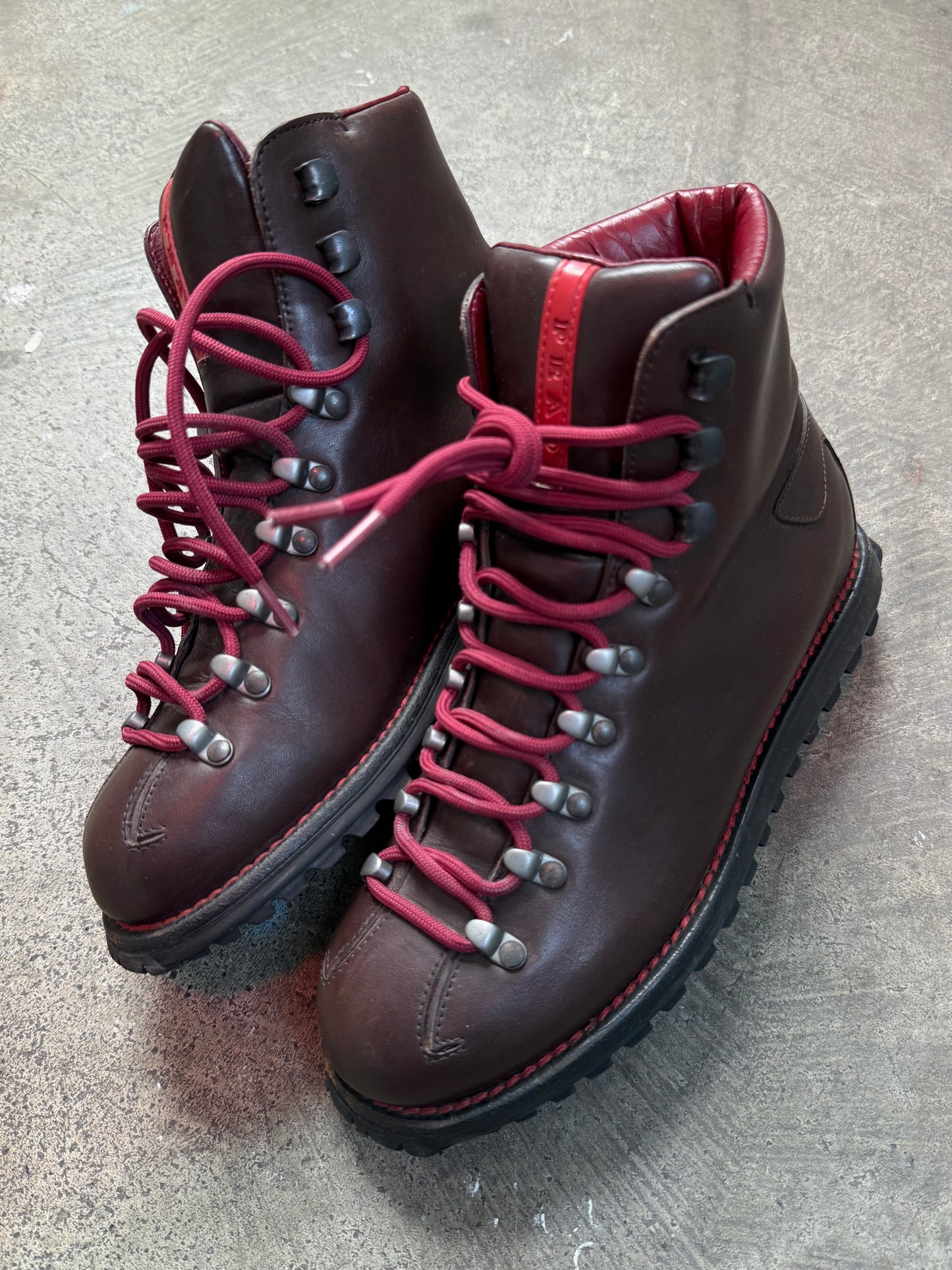 Prada Sport Leather Hiking Boots