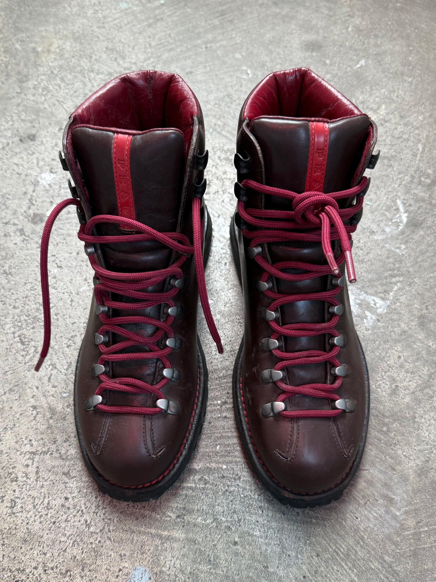 Prada Sport Leather Hiking Boots