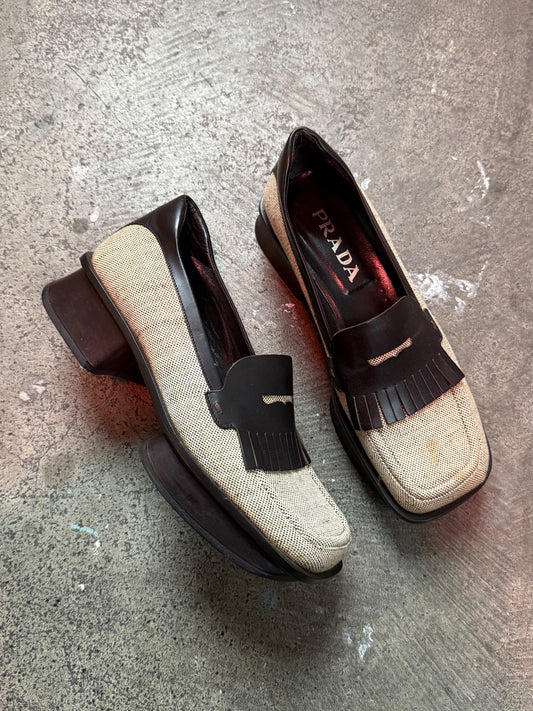 SS 99 Prada Sport Linen Split Sole Loafers