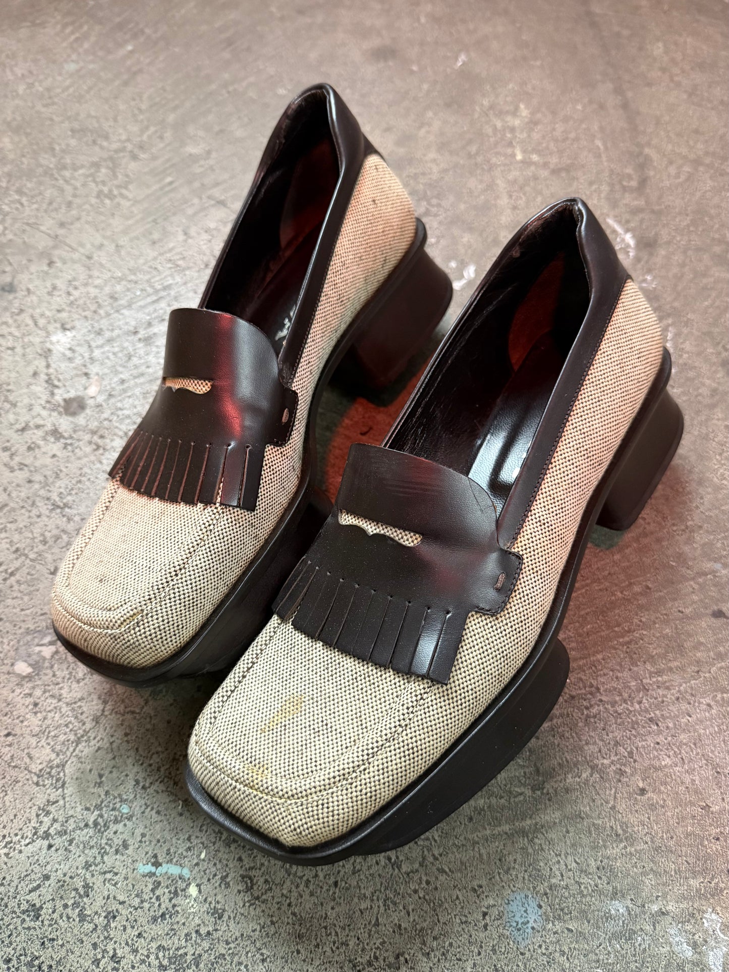 SS 99 Prada Sport Linen Split Sole Loafers