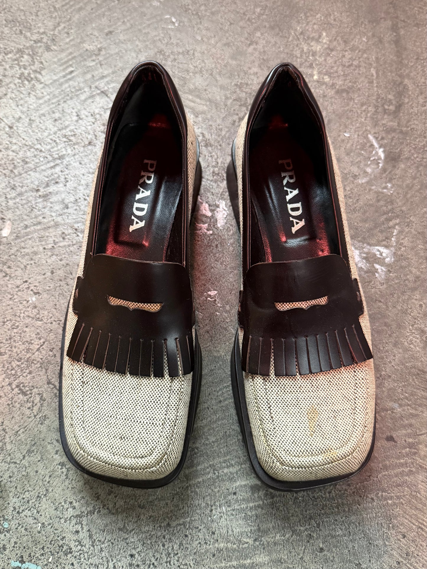 SS 99 Prada Sport Linen Split Sole Loafers
