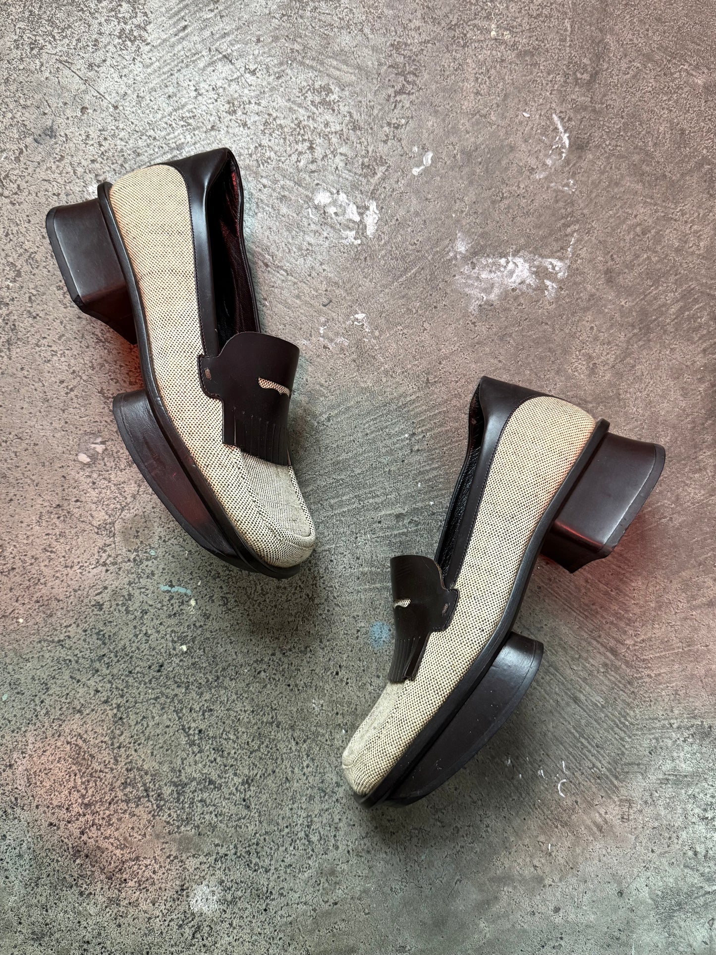 SS 99 Prada Sport Linen Split Sole Loafers