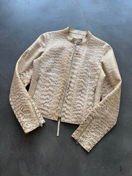 SS 00 Prada Python Leather Moto Jacket