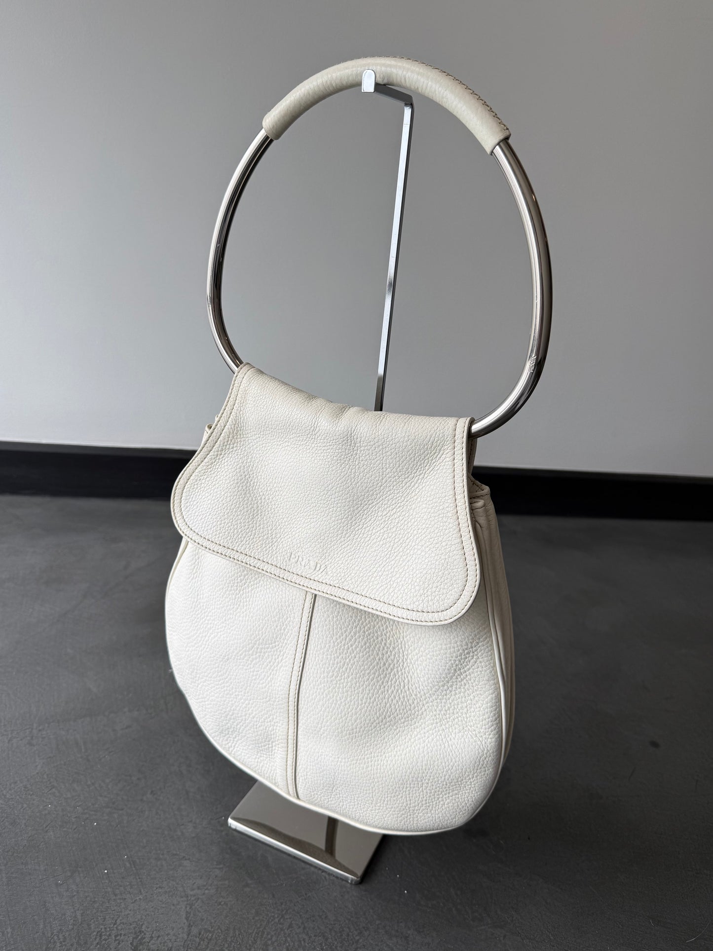 SS 03 Prada Leather Swing Bag