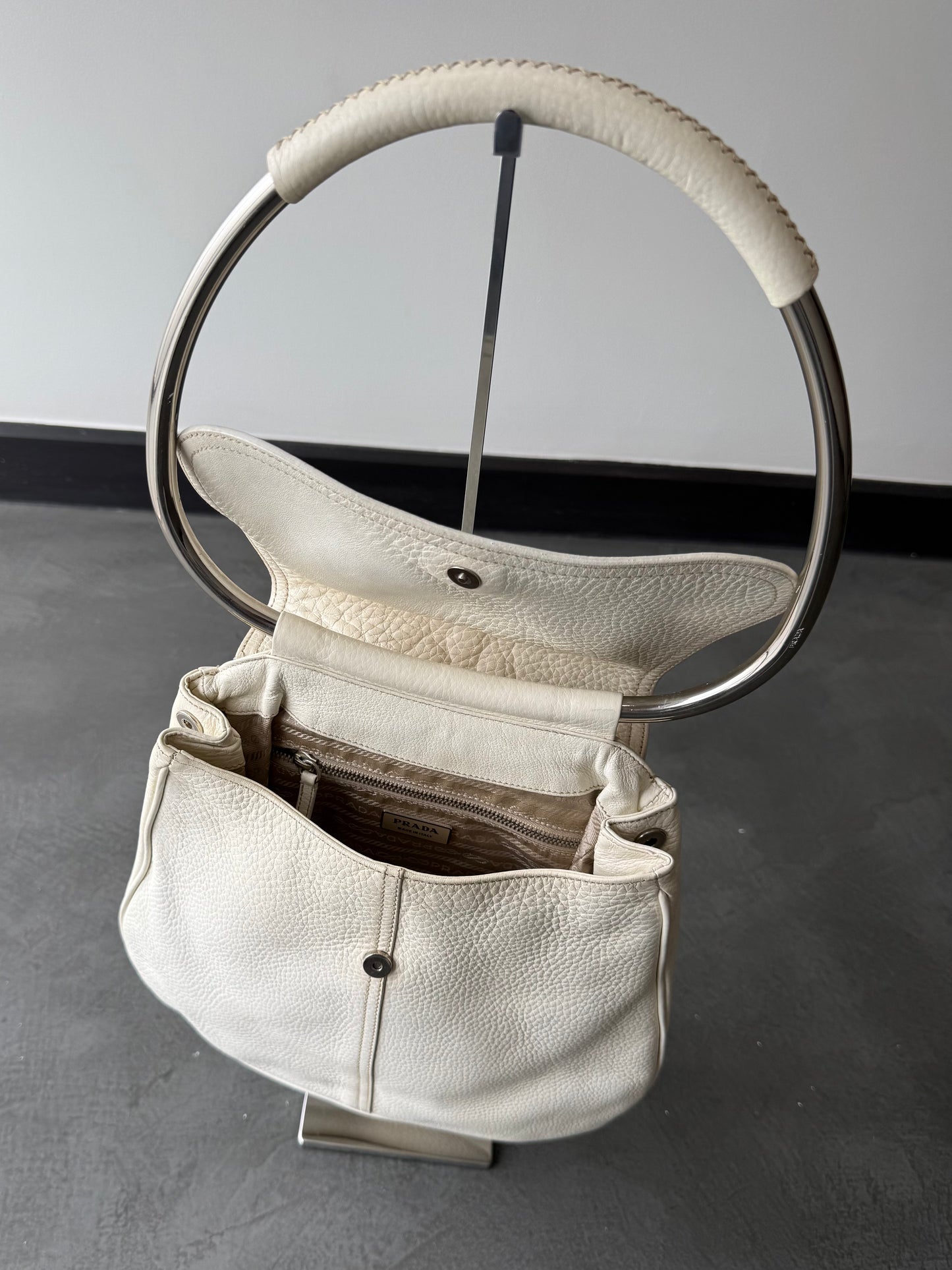 SS 03 Prada Leather Swing Bag
