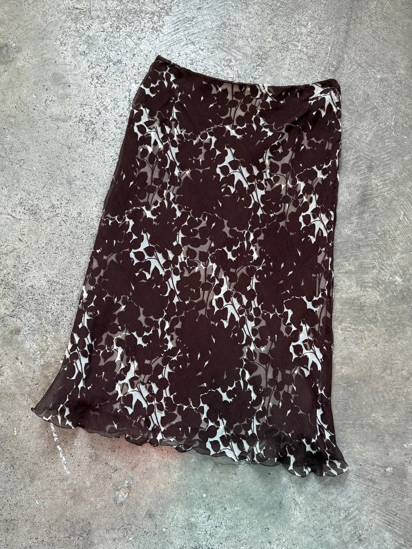 SS 01 Prada Silk Dual Layer Skirt