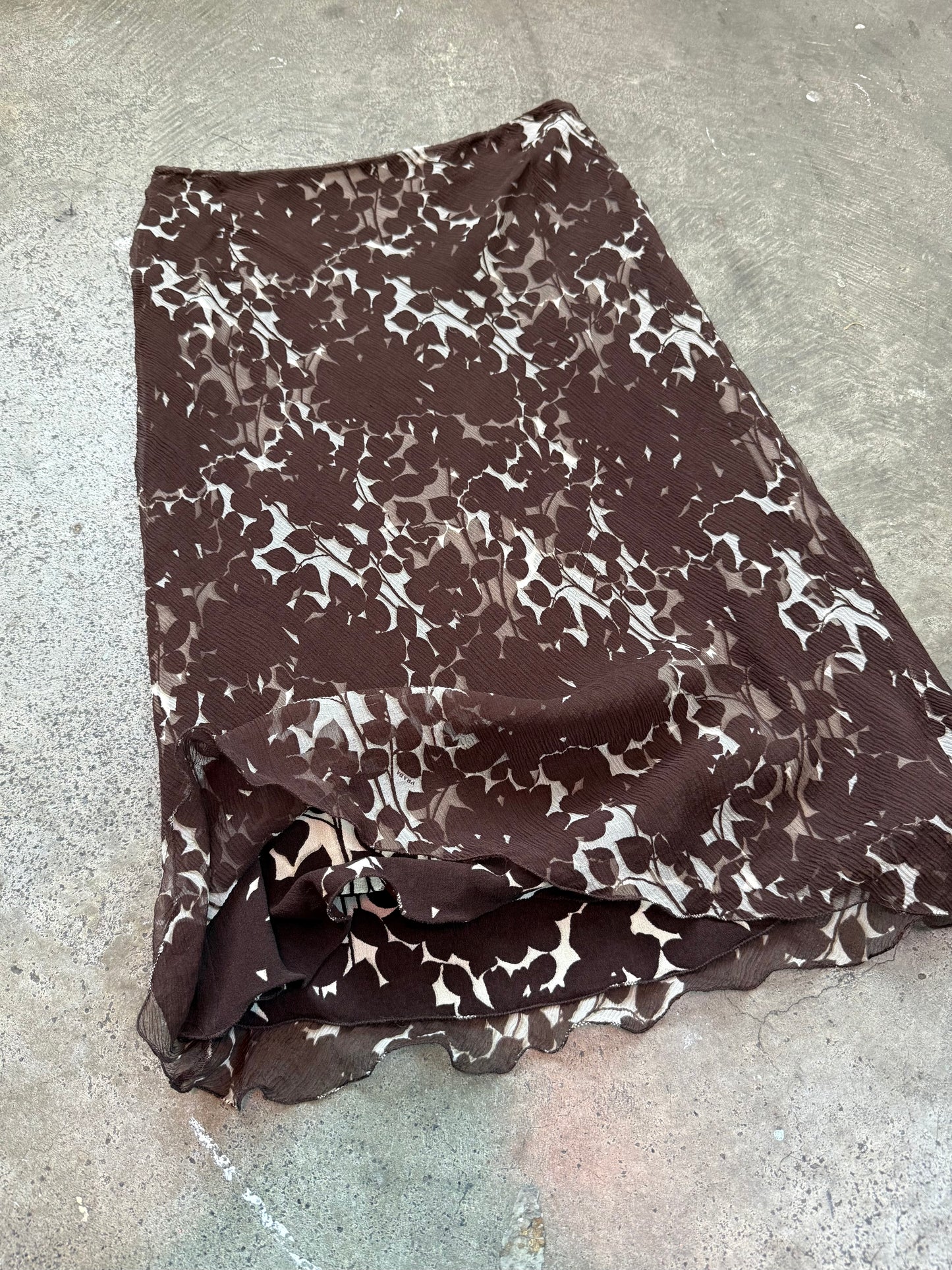 SS 01 Prada Silk Dual Layer Skirt