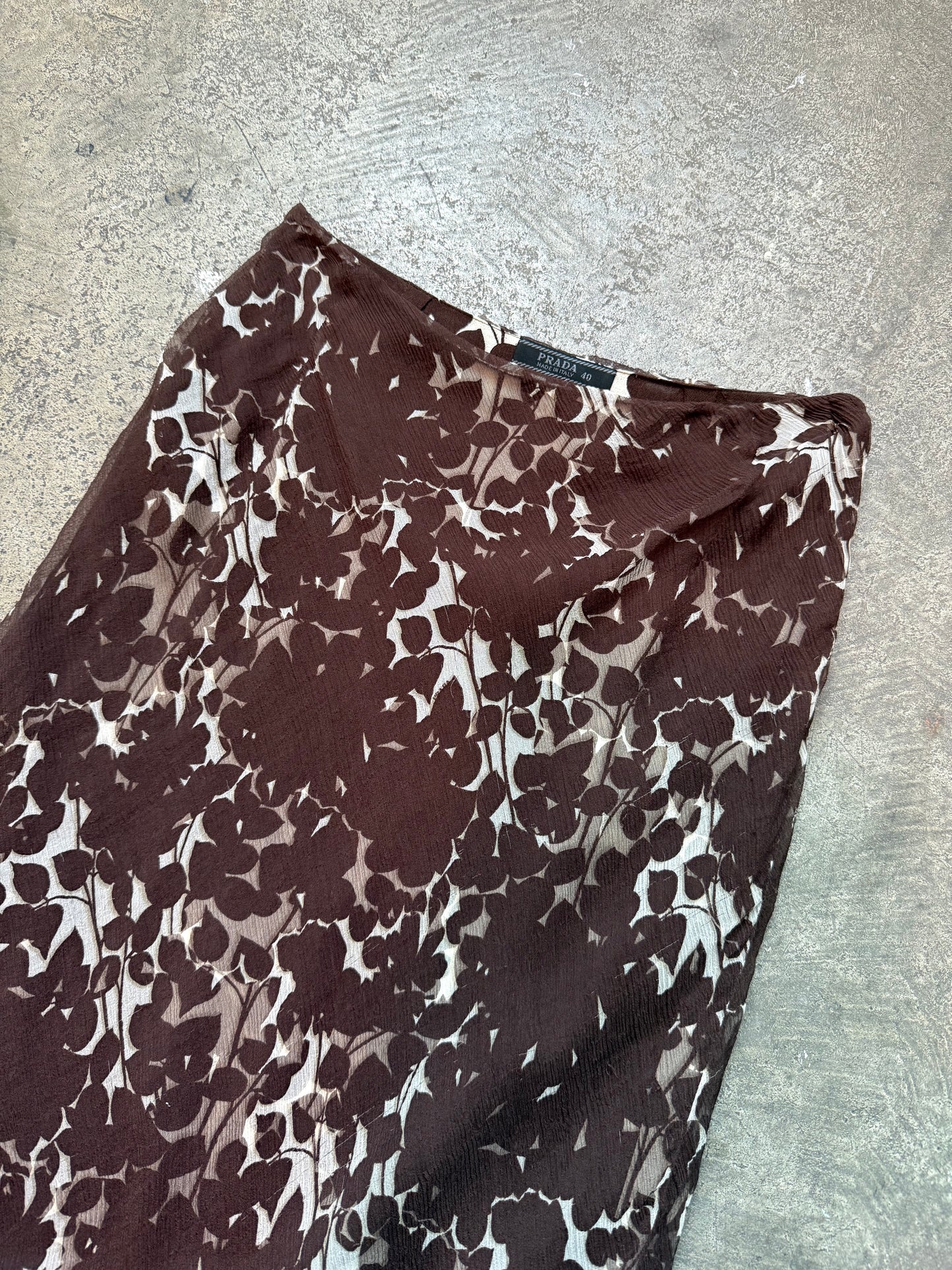 SS 01 Prada Silk Dual Layer Skirt