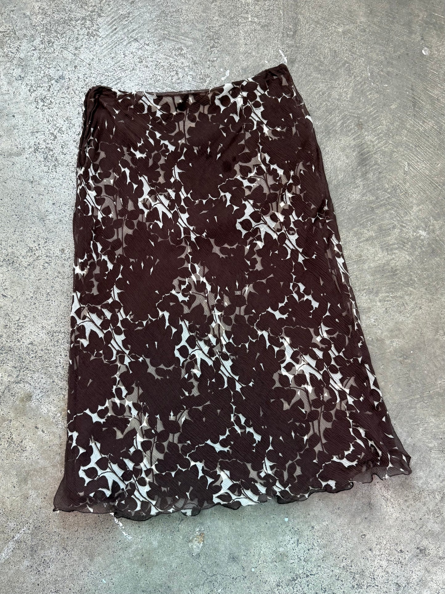 SS 01 Prada Silk Dual Layer Skirt