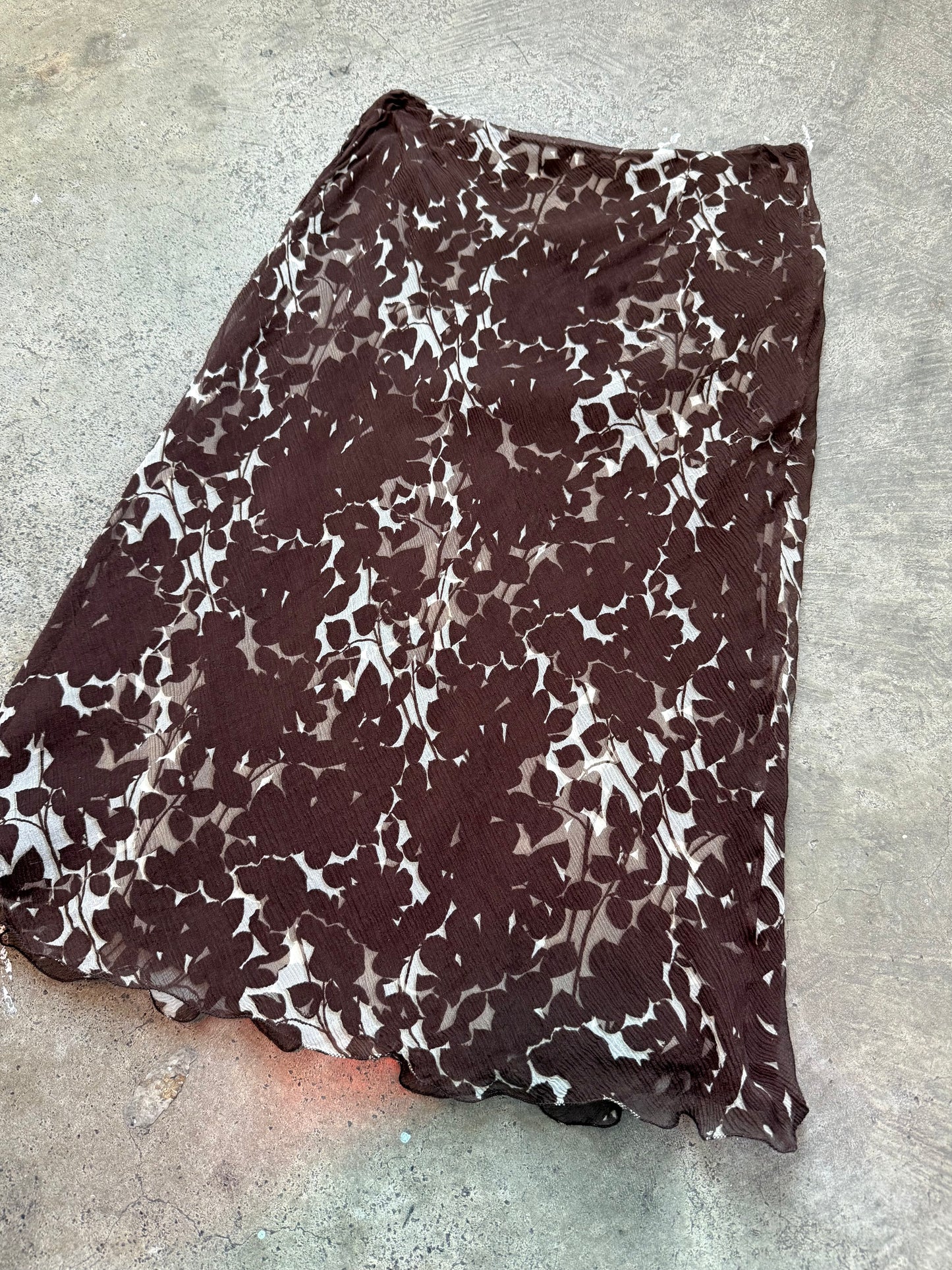 SS 01 Prada Silk Dual Layer Skirt