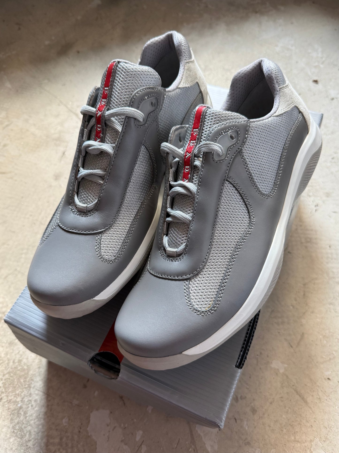 Prada Americas Cup Matte Leather Trainers