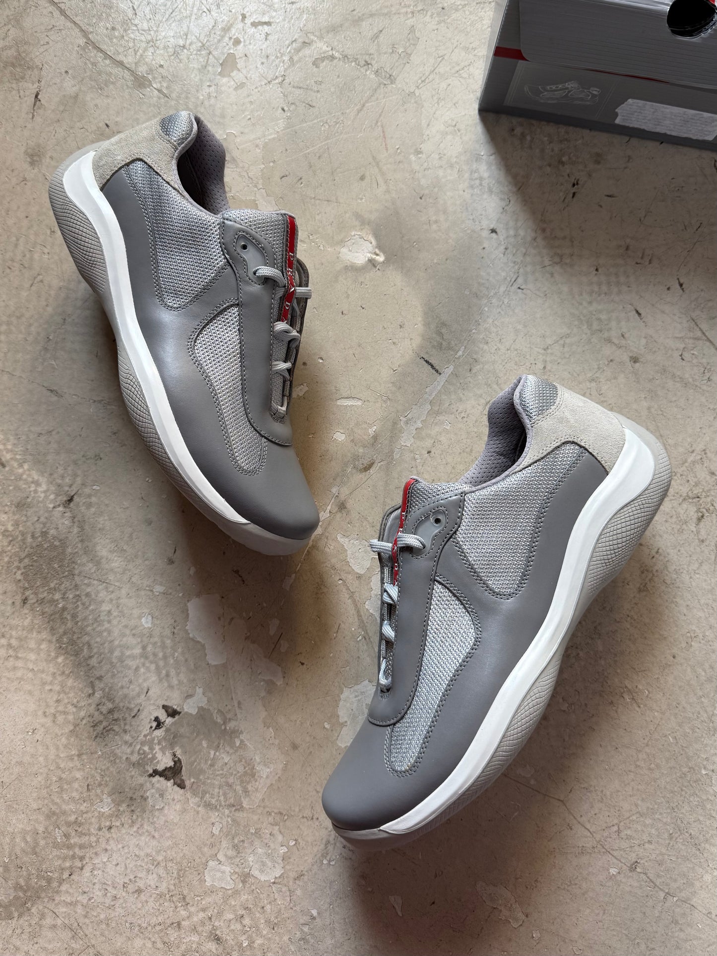 Prada Americas Cup Matte Leather Trainers