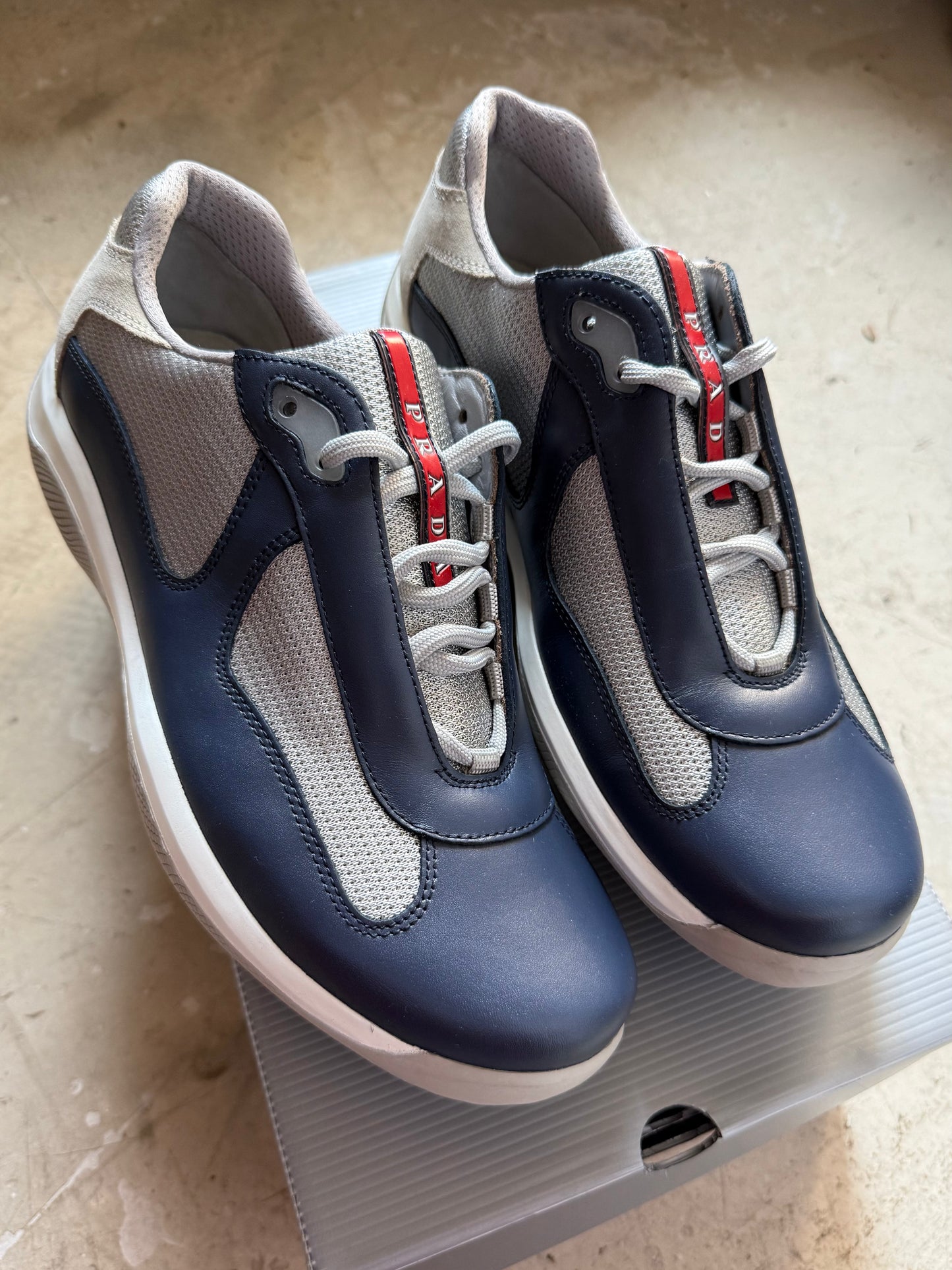 Prada Americas Cup Matte Leather Trainers