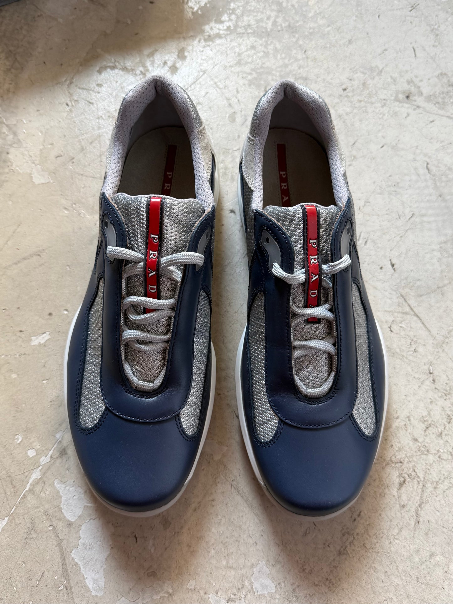 Prada Americas Cup Matte Leather Trainers