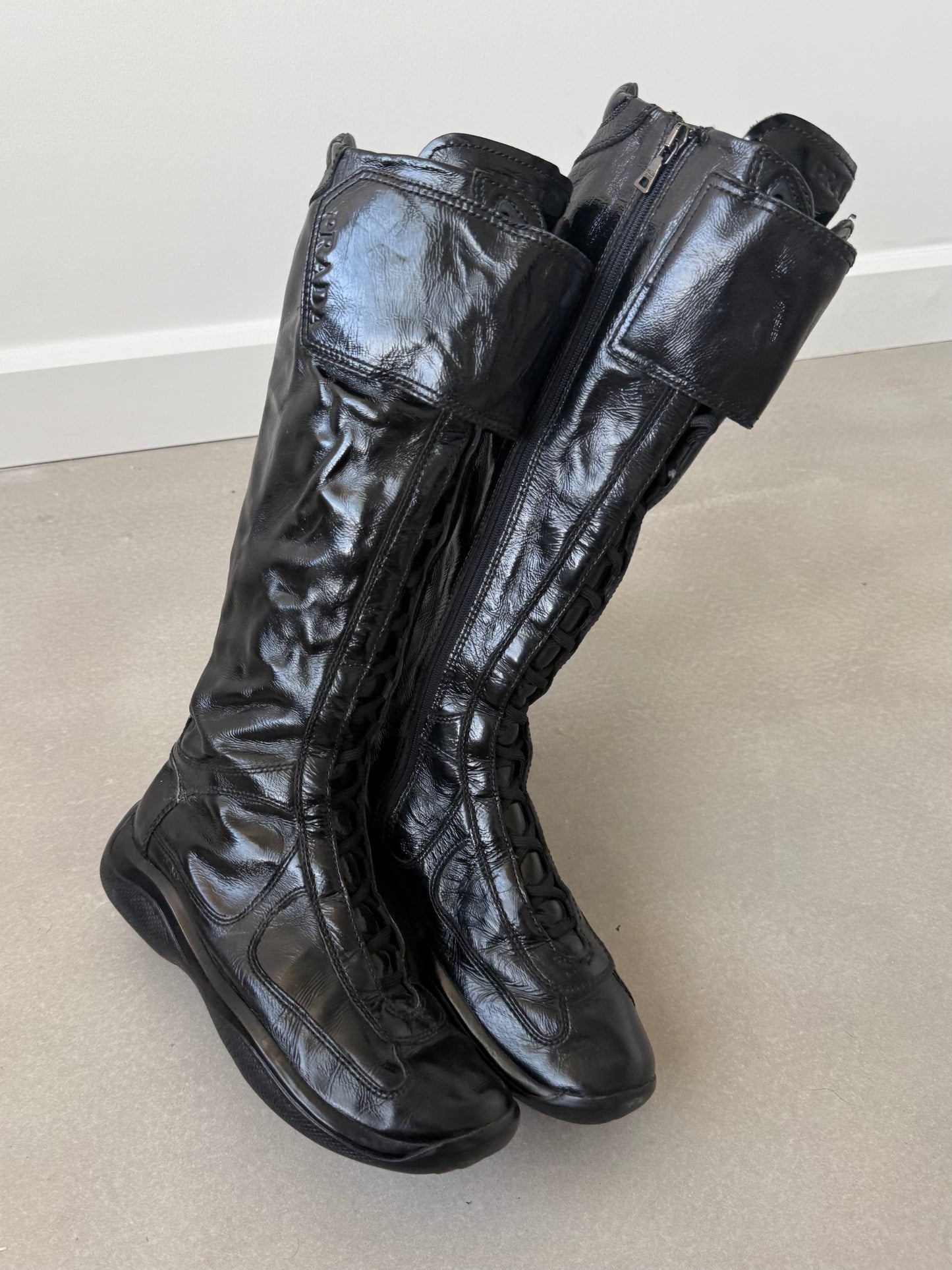 Prada Americas Cup Patent Boots