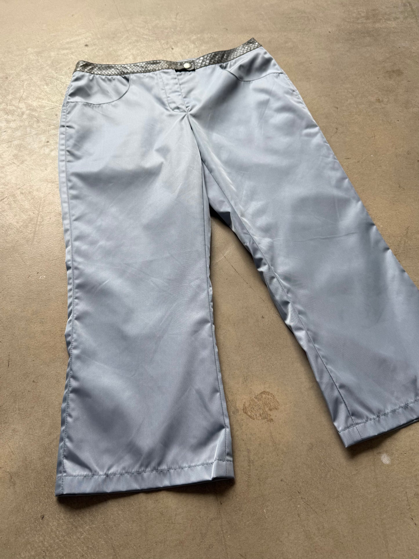SS 00 Prada Snakeskin & Nylon Cropped Trousers
