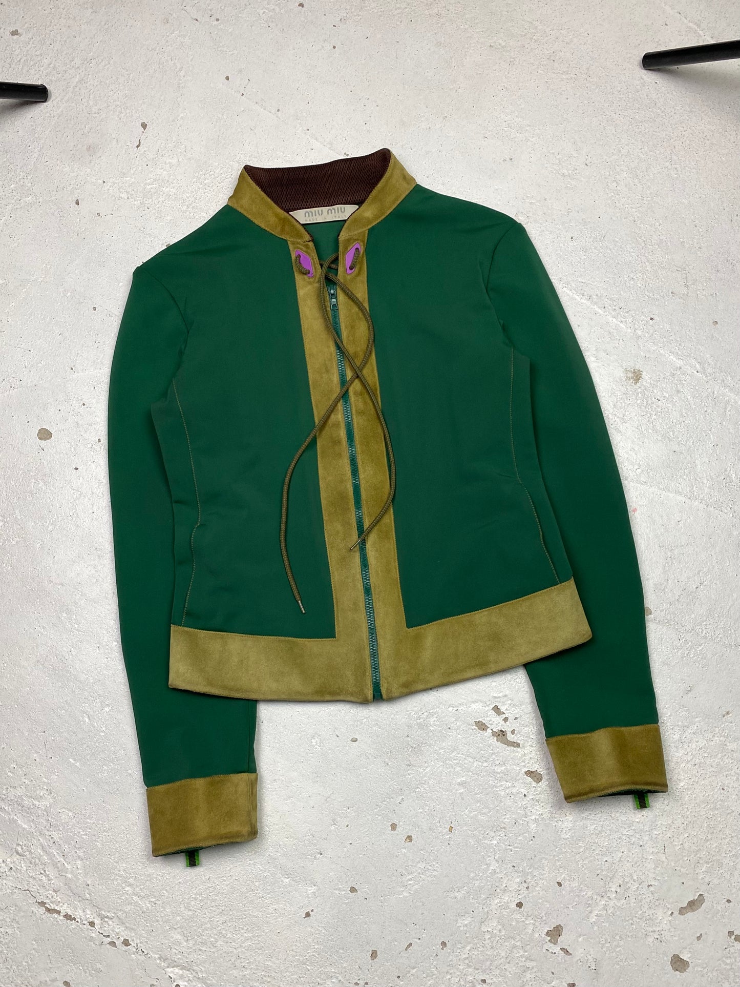 FW 99 Miu Miu Suede Panelled Jacket