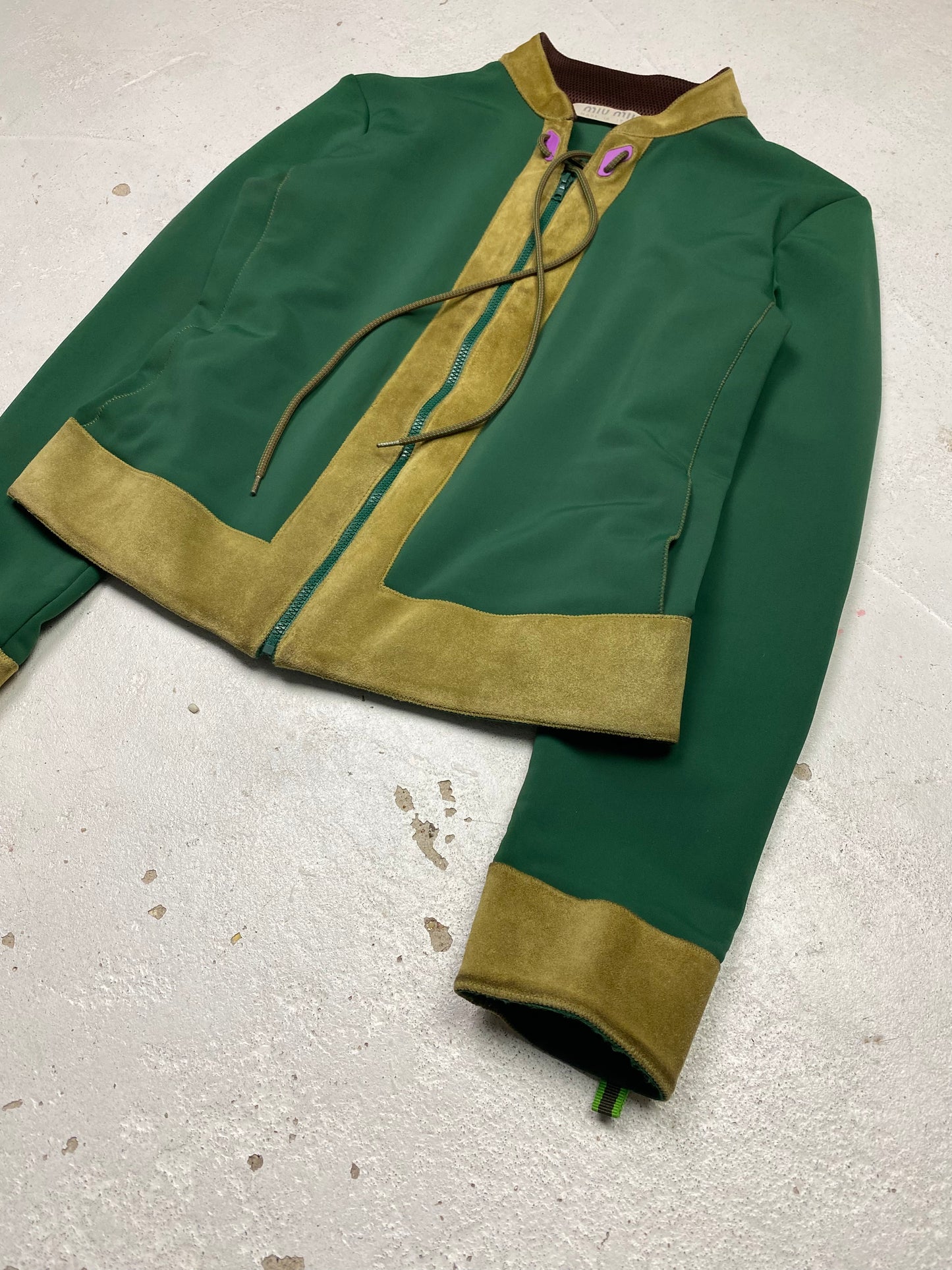 FW 99 Miu Miu Suede Panelled Jacket