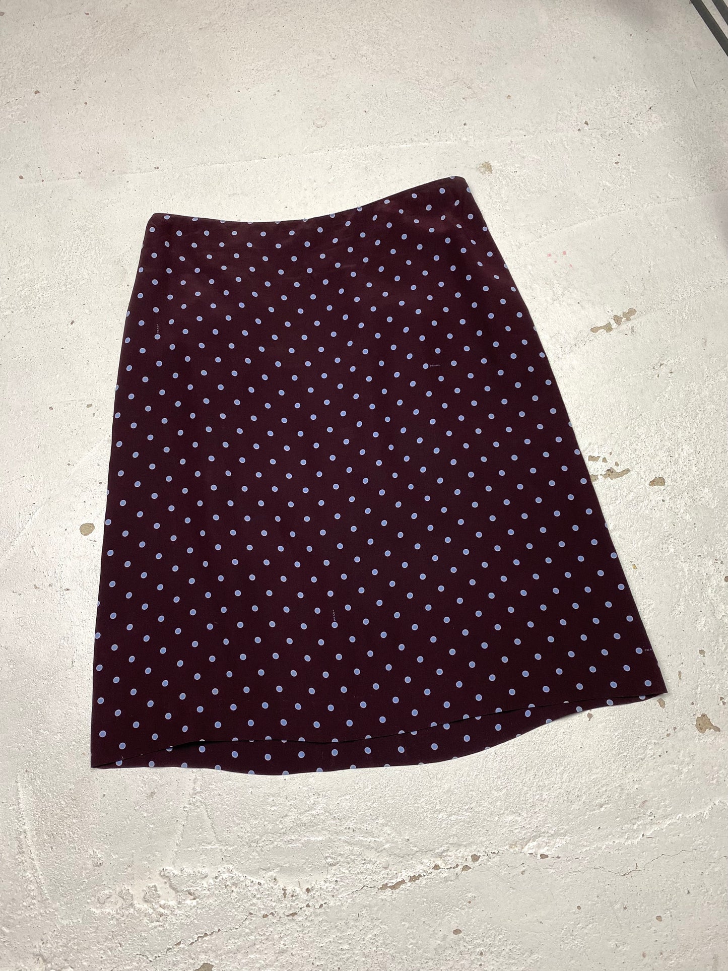 SS 00 Prada Silk Polka Dot Skirt