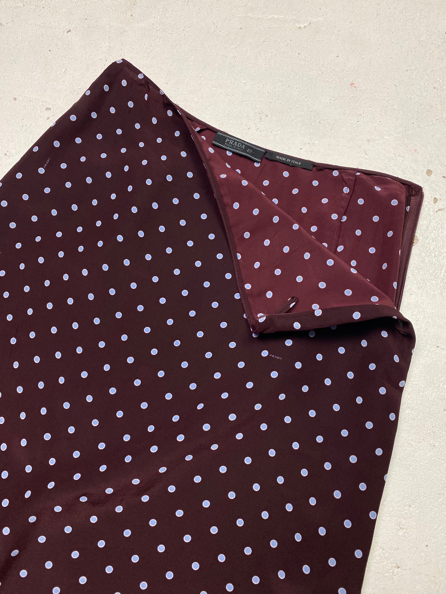 SS 00 Prada Silk Polka Dot Skirt