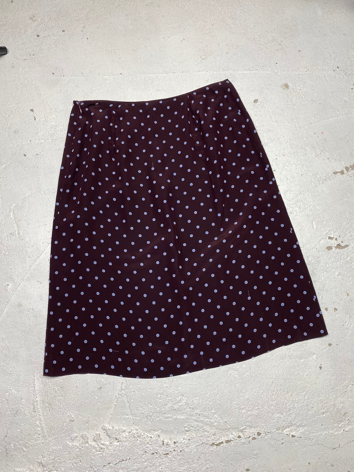 SS 00 Prada Silk Polka Dot Skirt