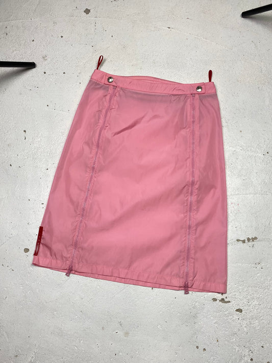 SS 00 Prada Sport Nylon Double Zip Skirt