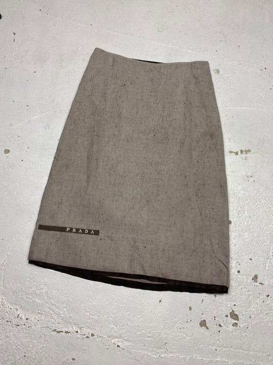 SS 99 Prada Linen Midi Skirt