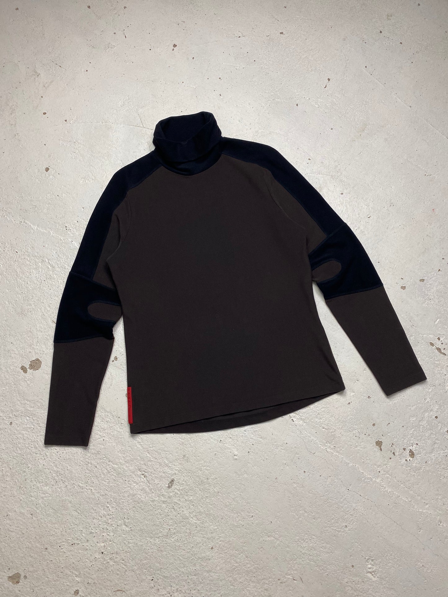 FW 04 Prada Sport Panelled Rollneck Fleece