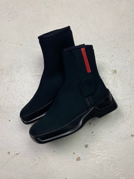 FW 99 Prada Sport Neoprene Boots