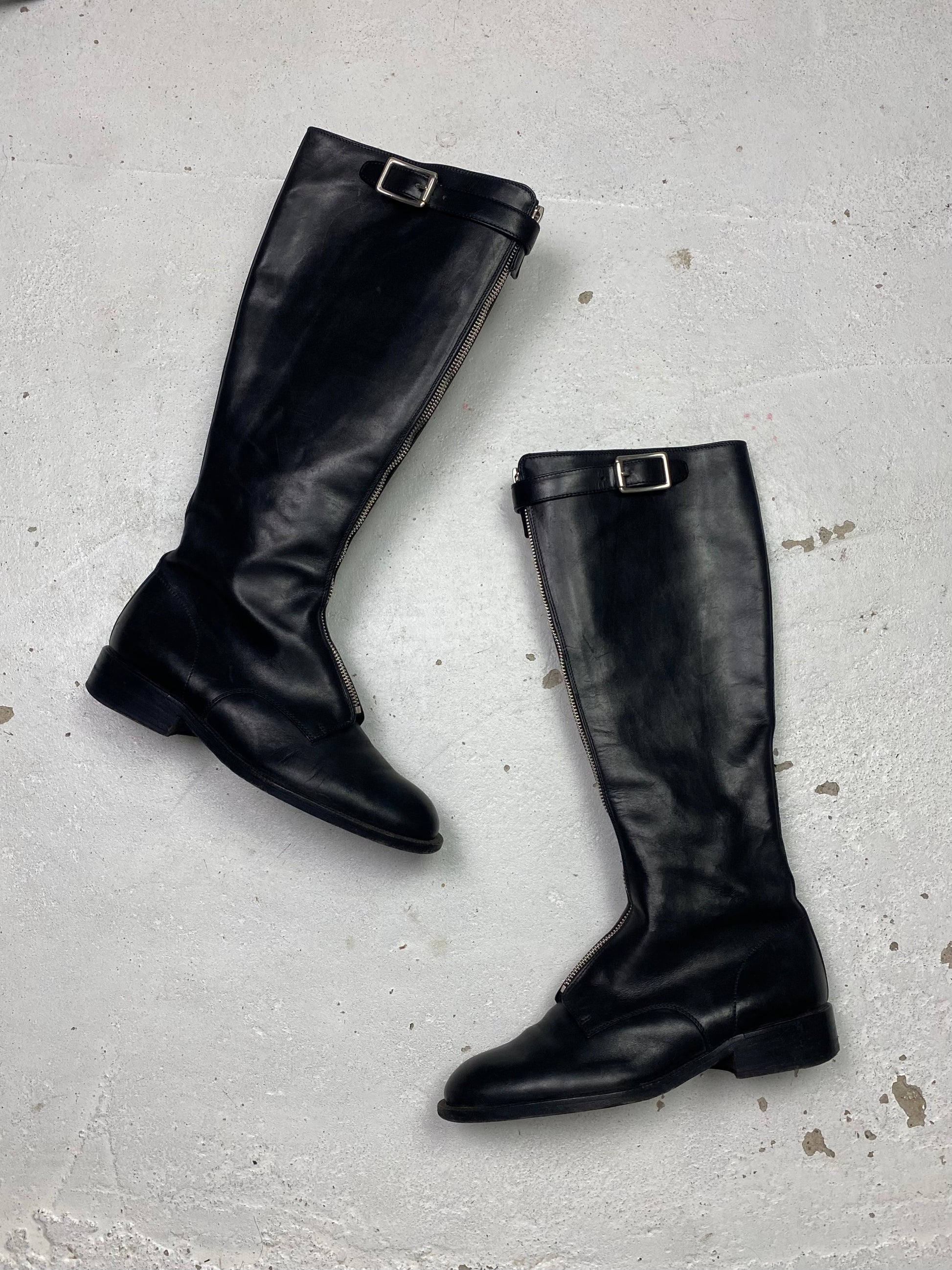 Prada riding boots black hotsell