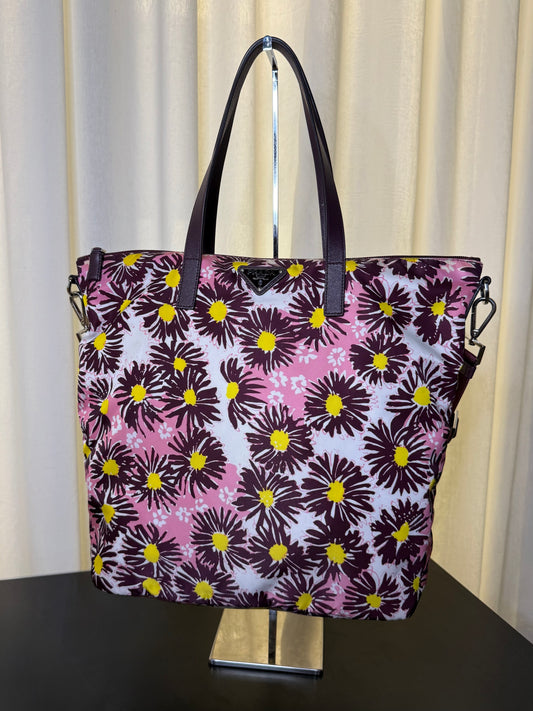 Prada Floral Nylon Tote