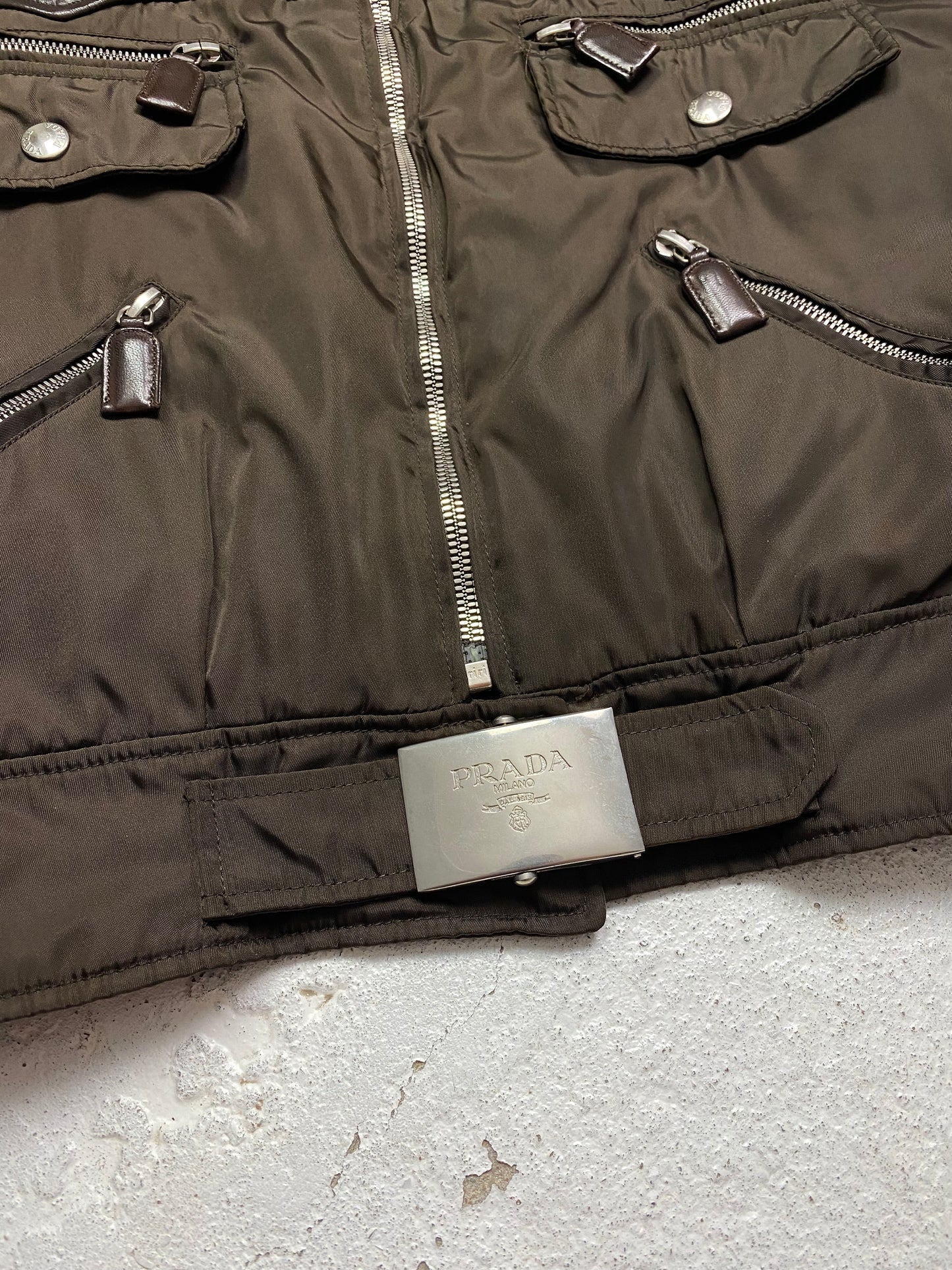 FW 94 Prada Leather & Nylon Bomber Jacket