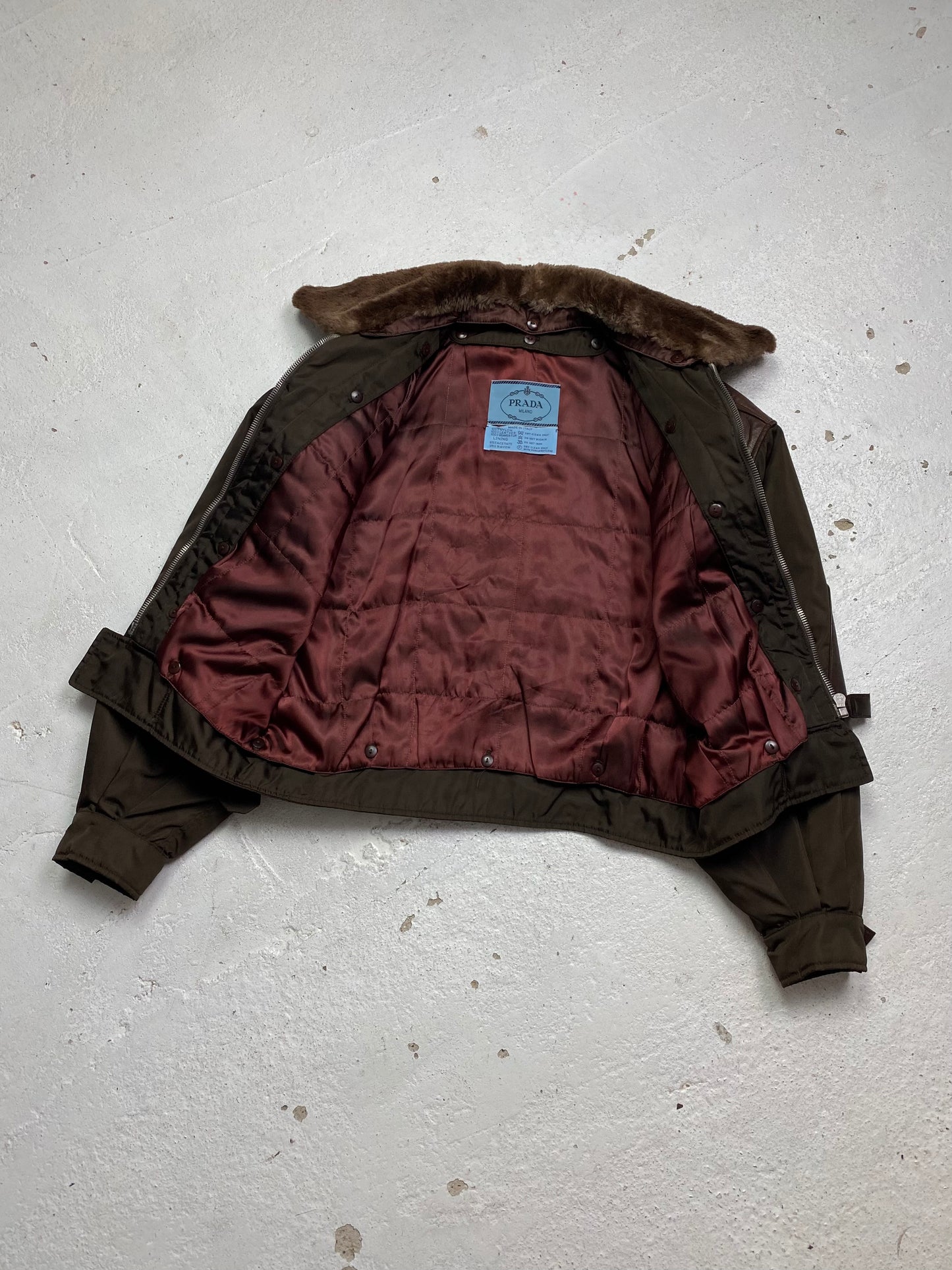 FW 94 Prada Leather & Nylon Bomber Jacket